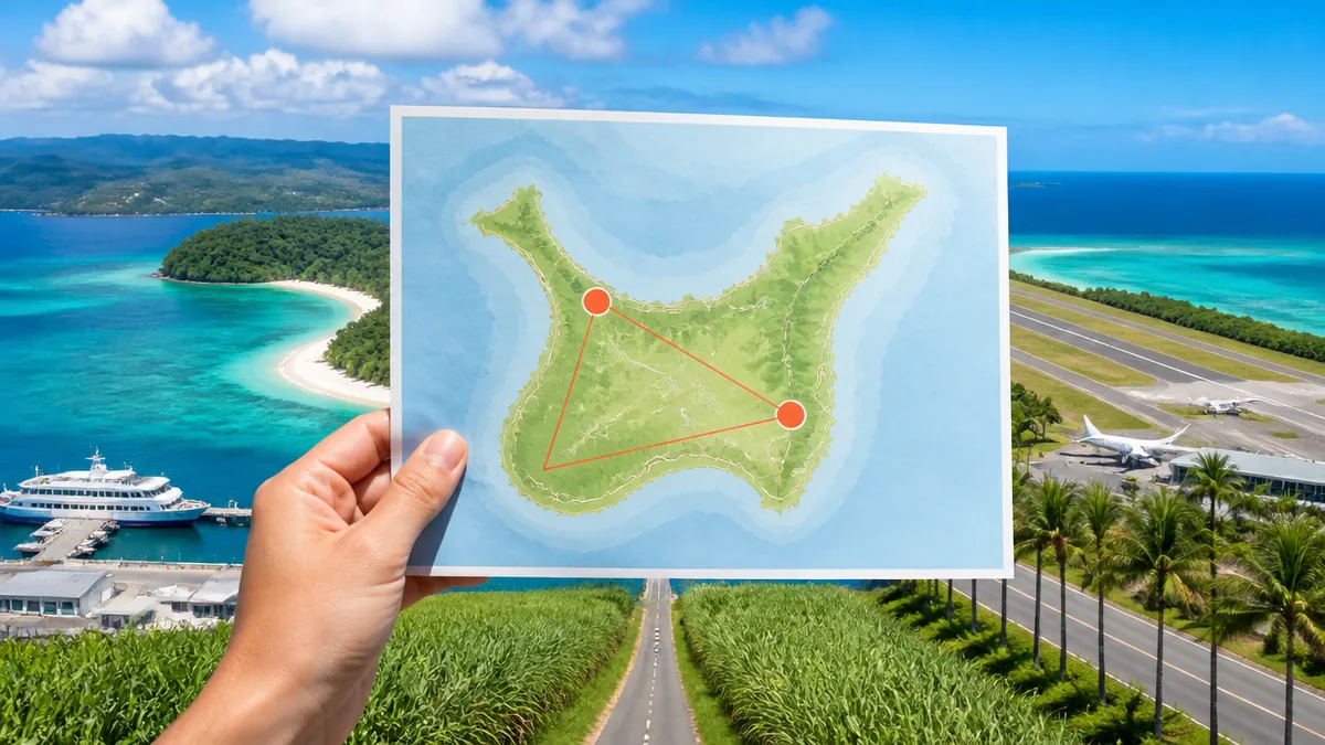 石垣島の地図は「南西の市街地・東の空港・北西の川平」の3点で覚えるの解説画像