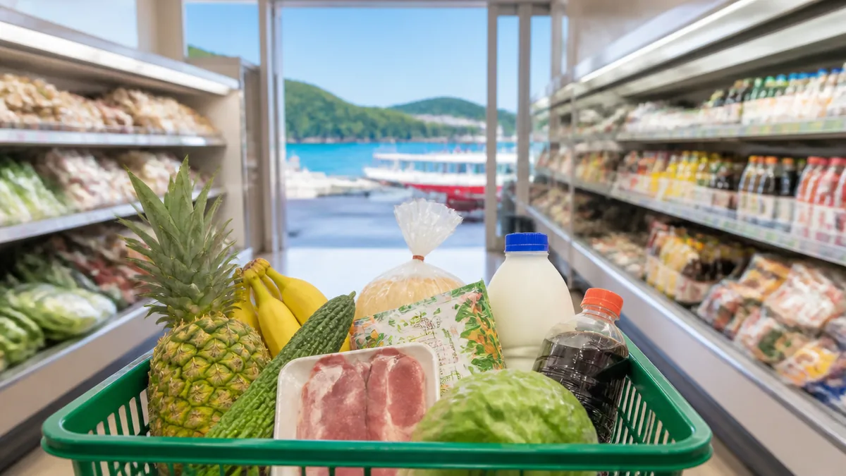 西表島のスーパーは上原と大原に分かれる3店が中心の解説画像
