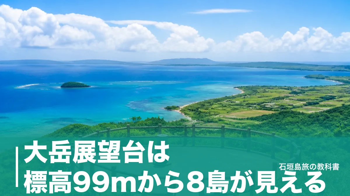 大岳展望台は標高99mから8島が見える｜小浜港から車2〜5分の行き方と夕日の段取りのアイキャッチ画像